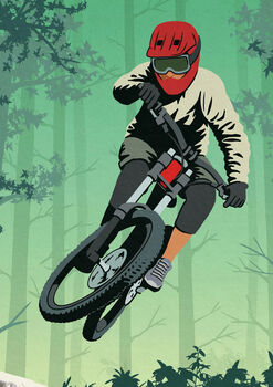Personalised Mountain Bike Trail Art Poster, 4 of 7