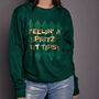 Spritzy Bit Tipsy Slogan Christmas Sweatshirt, thumbnail 3 of 8