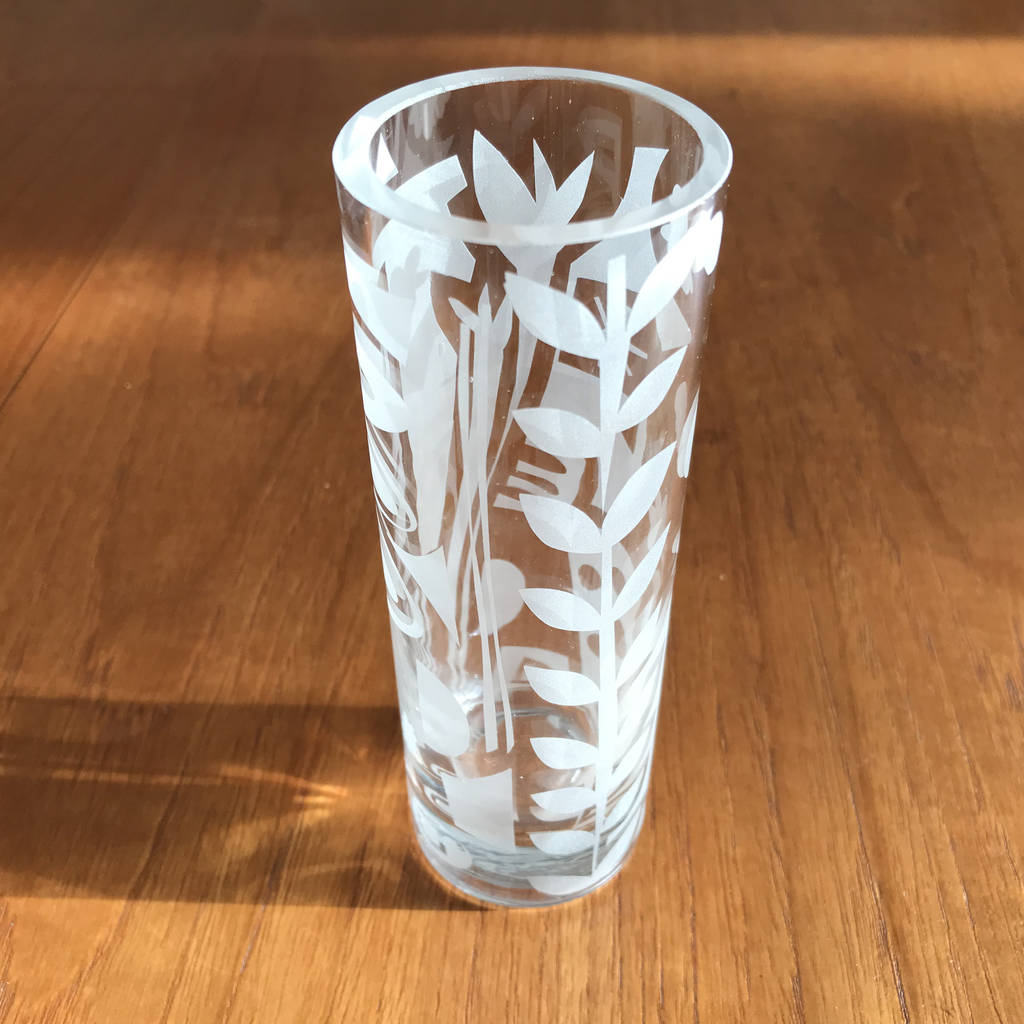 Contemporary Hand Decorated Bud Vase By Caroline Rees