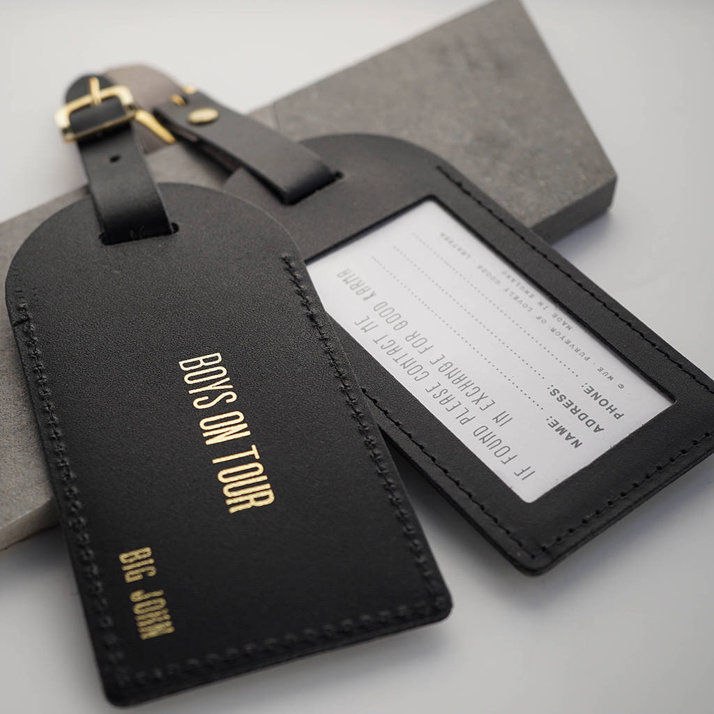 Personalised Leather Luggage Tag By Wue