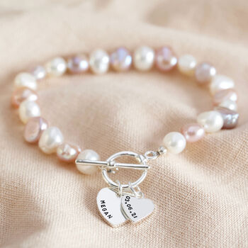 Personalised Double Charm Pearl Bracelet, 6 of 12