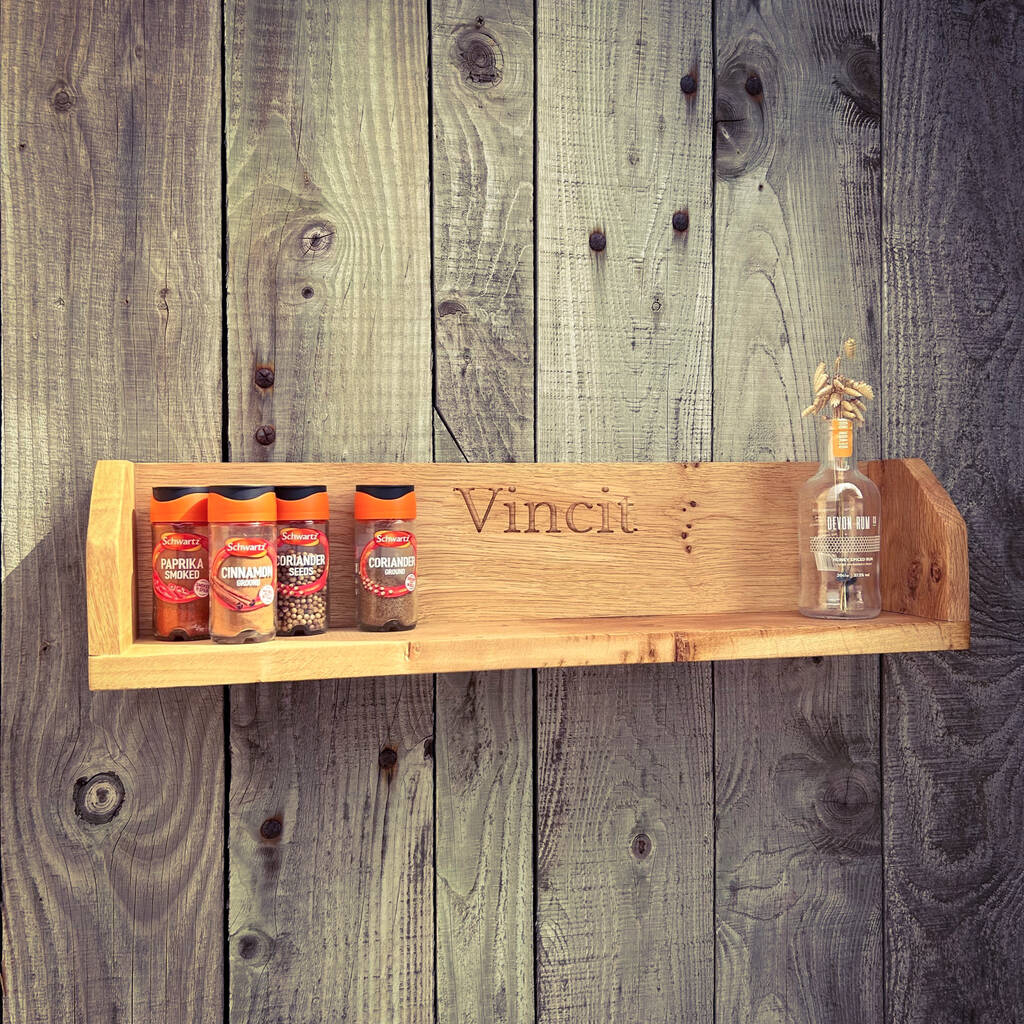 Personalsied Oak Kitchen Shelf Cut To Size By Grain Designs 