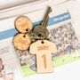 Personalised Wooden Football Sports T Shirt Child Family Tag Keyring, thumbnail 3 of 6