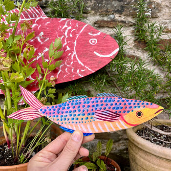 Wooden Mackerel Decorations Pink, 4 of 6
