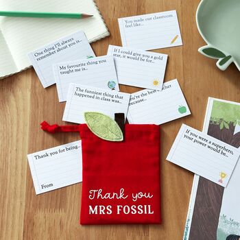 Personalised Apple 'Thank You Teacher' Cards Gift Bag, 4 of 8