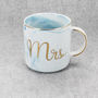 Mr And Mrs Ceramic Marble Blue Mugs, thumbnail 5 of 5