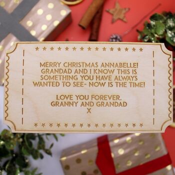 Personalised Christmas Wooden Ticket Gift Voucher, 5 of 5