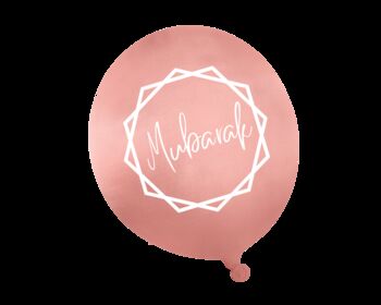 Mubarak Party Balloons 10pk White And Rose Gold, 3 of 3