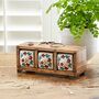 Hand Painted White Floral Ceramic Three Drawer Chest, thumbnail 3 of 8