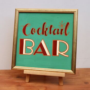 Cocktail Bar Interior Wall Art Typography Sign, 2 of 4