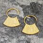 Hammered Grecian Gold Plated Silver Hoop Earrings, thumbnail 1 of 7