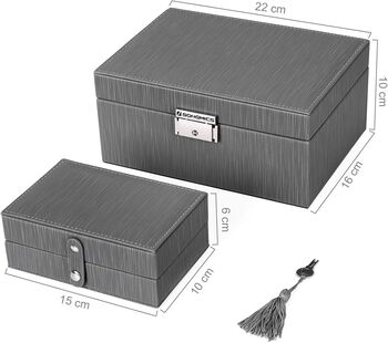 Two Tier Jewellery Storage Box Travel Case, 2 of 8