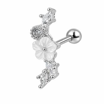 Dahlia Floral Helix Barbell Earring, 2 of 5