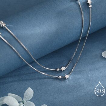 Sterling Silver Little Twinkle Stars Charm Necklace, 6 of 12