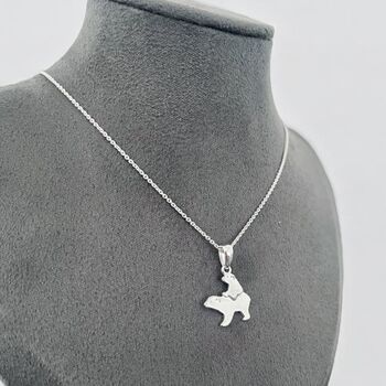 Sterling Silver Mother And Child Bear Pendant Necklace, 4 of 6