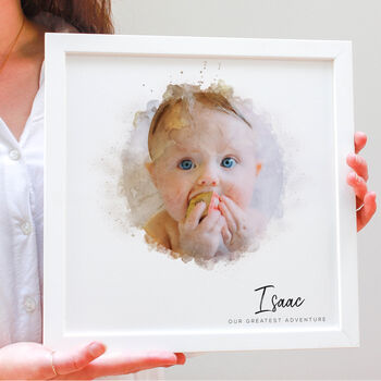 Personalised Family Watercolour Portrait Framed Print, 6 of 9