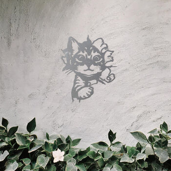 Curious Kitten Wall Art Ideal Gift For Cat Lovers And Garden Decor, 7 of 10