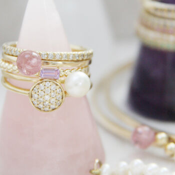 Rose Quartz, Crystal Quartz And Ameythst Ring Holders, 3 of 10