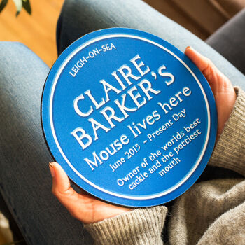 Personalised Blue Plaque Mouse Mat, 2 of 6