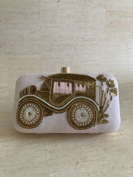 Doli Car Pink Handcrafted Rectangular Clutch Bag, 9 of 10