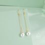 Mother Of Pearl Drop Hook Earrings In Sterling Silver, thumbnail 3 of 11
