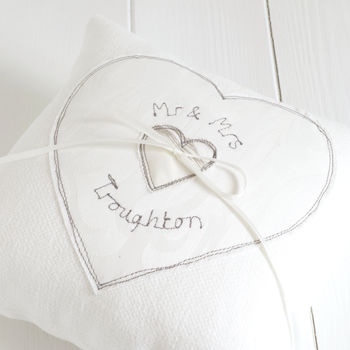 Personalised Wedding Ring Pillow, 8 of 12