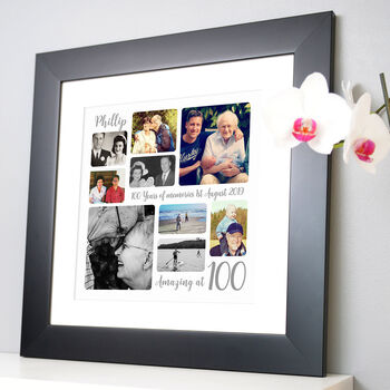 Personalised 100th Birthday Square Photo Collage, 7 of 11