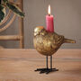 Gold Robin Bird Candlestick, thumbnail 1 of 2