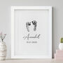 Personalised Baby's Own Foot Prints Artwork, thumbnail 4 of 8