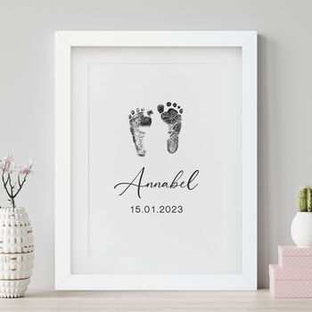 Personalised Baby's Own Foot Prints Artwork, 4 of 8