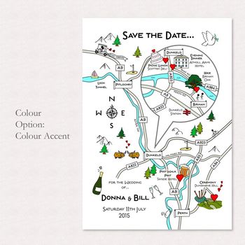 Illustrated Map Wedding Or Party Invitation, 3 of 8