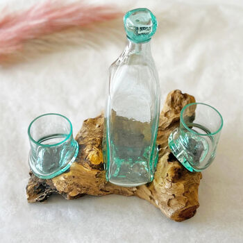 Whisky Decanter And Two Tumblers On Wood, 2 of 9