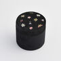 Floral Ditsy Embroidered Black Velvet Jewellery Box, thumbnail 1 of 4