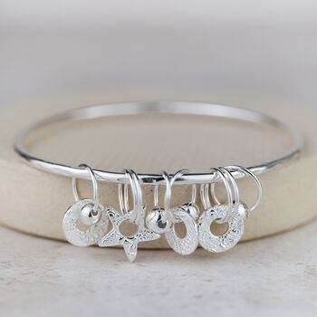 Sterling Silver Charm Bangle, 2 of 4