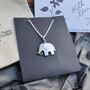 Elephant Pendant In Sterling Silver With Golden Tusk, thumbnail 4 of 6