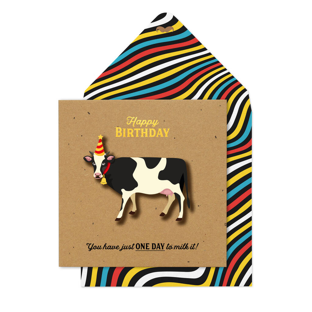 Handmade Birthday Cow Card, 1 of 5