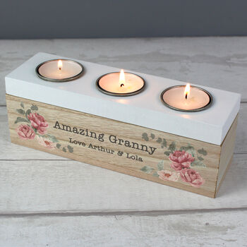 Floral Watercolour Personalised Tealight Box, 3 of 5