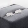 Hippo Stud Earrings In Sterling Silver, thumbnail 2 of 12