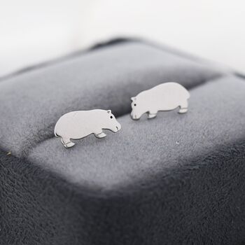 Hippo Stud Earrings In Sterling Silver, 2 of 12
