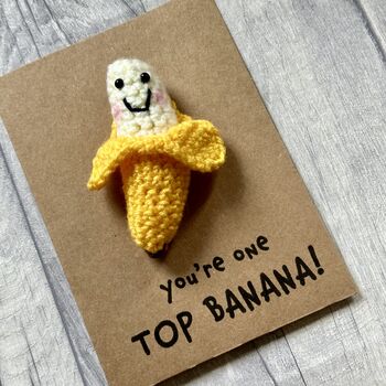 Top Banana Crochet Thank You Card Handmade, 8 of 9