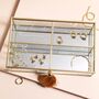 'Tiny Little Treasures' Large Glass Jewellery Box In Gold, thumbnail 1 of 2