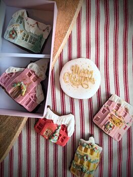 Personalised Gingerbread Christmas Houses Biscuit Gift Box, 6 of 10