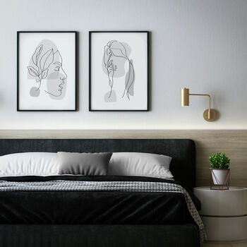 A Pair Of Line Art Figure Unframed Prints, 9 of 9