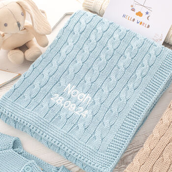 Personalised Baby Luxury Cable Blanket, 8 of 12