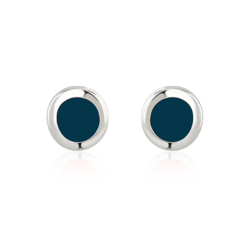 Petrol Blue Enamel Studs, 1 of 3