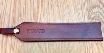Personalised Date Leather Bookmark, Spanish Brown, 3 of 10