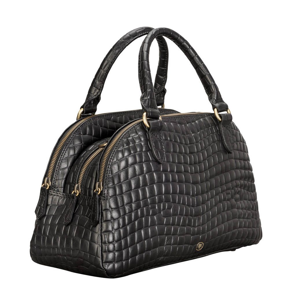 Mock Crocodile Leather Bowling Bag 'Liliana S Croco' By Maxwell Scott ...