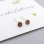 Solid 9ct Yellow Gold January Garnet Birthstone Stud Earrings, thumbnail 5 of 7