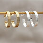 Sterling Silver Or Gold Plated Textured Hoop Earrings, thumbnail 1 of 6
