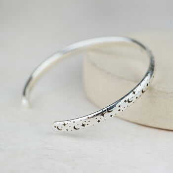 Sterling Silver Starry Night Print Cuff, 2 of 4